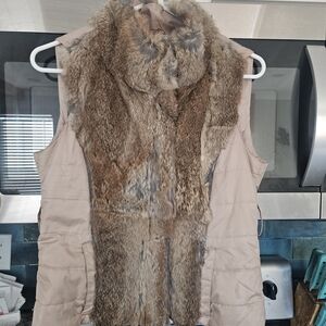 Pinko Faux Fur Vest - Brown and Cream